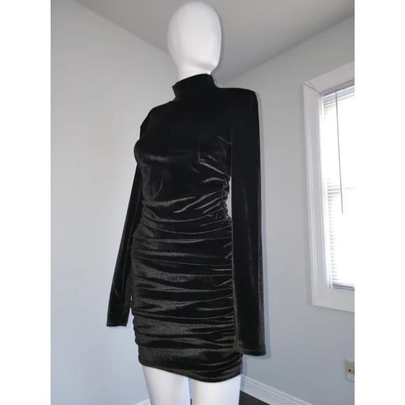 Sexy Bodycon Velvet Mini Dress Women Size M Women - Picture 3 of 5